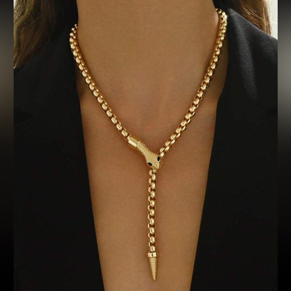 Free People Gold Snake Necklace